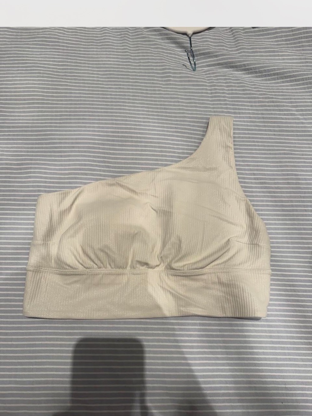 Lululemon One-Shoulder Cream Ribbed Sports bra Bralette